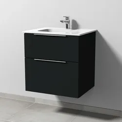 Sanipa 3way Waschtisch-Set mit Keramik-Waschtisch Design und Unterbau, Vulkan-Matt, UP4791V UP4791V