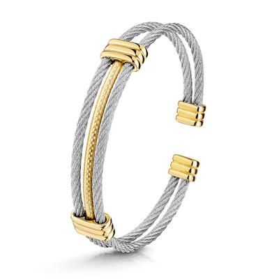 Armreif LADY, gold (grau, grau), Armbänder, Damen, Edelstahl, Armreif