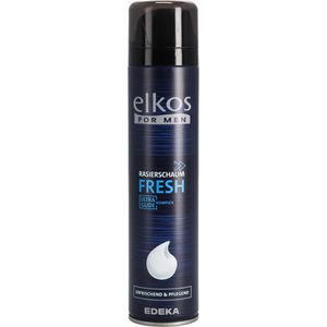 elkos Rasierschaum For Men Fresh, kühlend, für Männer, mit Menthol und Vitamin E, für normale Haut, 300 ml