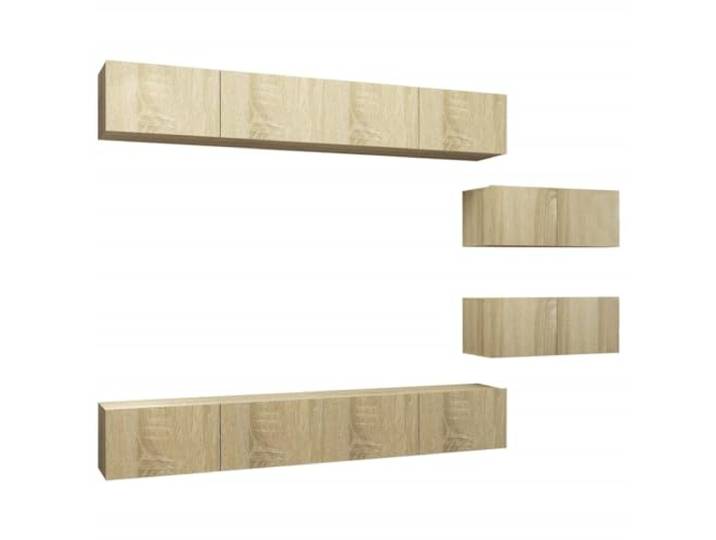 LMTYOENFG 6-TLG. TV-Schrank-Set Hängend Sonoma-Eiche Holzwerkstoff Wandhängendes Lowboard Set für Wohnzimmer und Schlafzimmer, meistert flexible Aufbewahrung durch modulare Fächer.