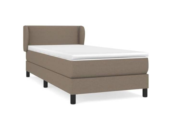 PUGYNBK Boxspringbett, 90 x 200 cm, Taupe Verstellbares Kopfteil, Taschenfederkernmatratze, mittlere Festigkeit, atmungsaktive Polsterung