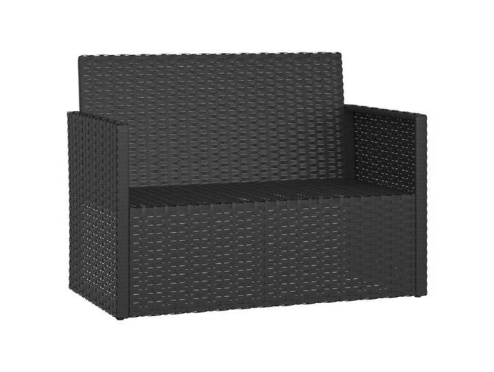 Stable&Durable - Noir - Banc de jardin - avec coussins Noir 105 cm Résine tressée - Banquette de jardin HS178925867