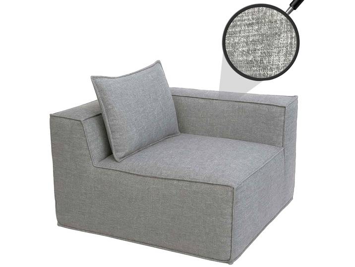 Eckteil/Zubehör für Sofa HWC-O54, Loungesessel Polstersessel Armlehne, Stoff/Textil (300g/m²) 63x97x97cm Hellgrau