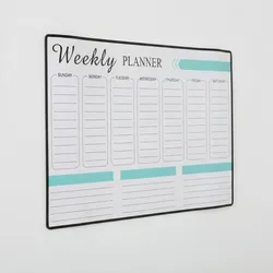 Relaxdays Whiteboard für Kühlschrank, Wochenplaner & Monatsplaner Set, magnetisch, abwischbar, 4 Stifte, 6 Magnete, weiß