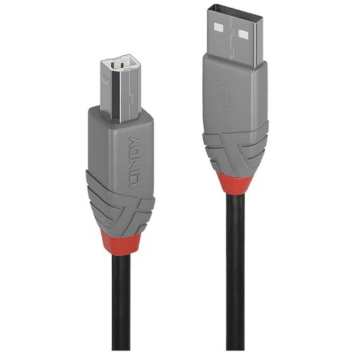LINDY 36675 USB 2.0 Type A naar B kabel, 5 m, antraciet