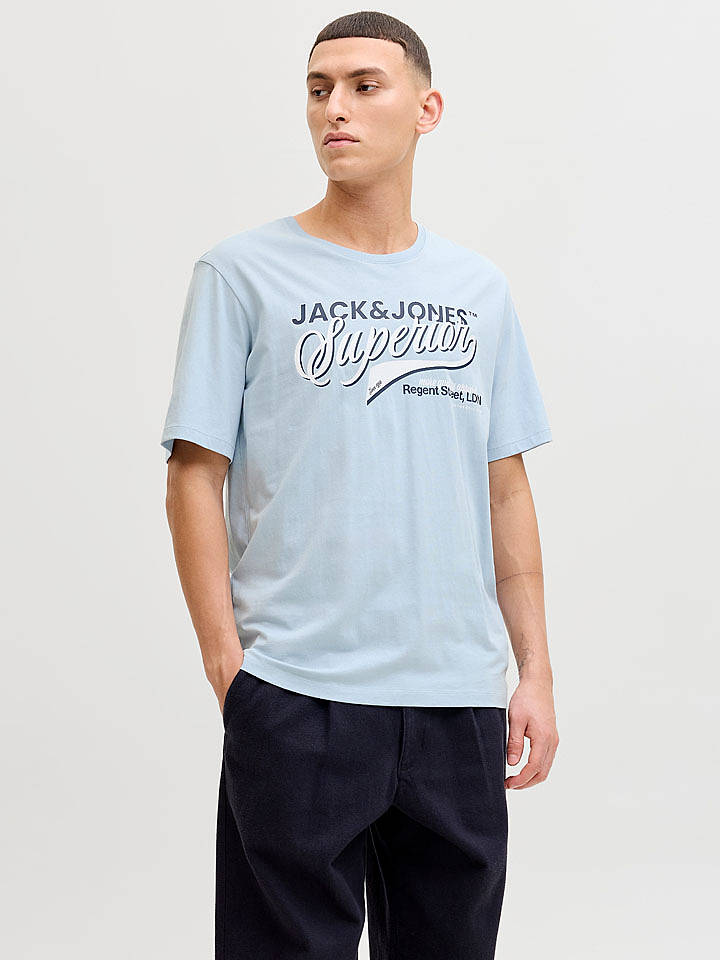 Jack & Jones Shirt "Logo" in Hellblau - L