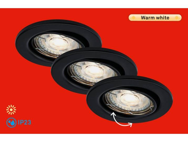 BRILONER LEUCHTEN LED Einbauleuchte STEN , schwarz (weiß, neutral), Leuchten, LED Einbauleuchte