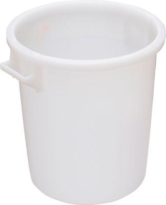 Tonne, mit Griffen, 35 l, Ø 390 x H 410 mm, lebensmittelecht, temperaturbeständig, stapelbar, HDPE, weiß