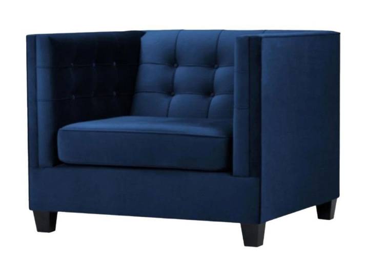 Xlmoebel Sessel Chesterfield Sessel Blau Textil Modern für stilvolles Wohnen (Sessel), Hergestellt in Europa