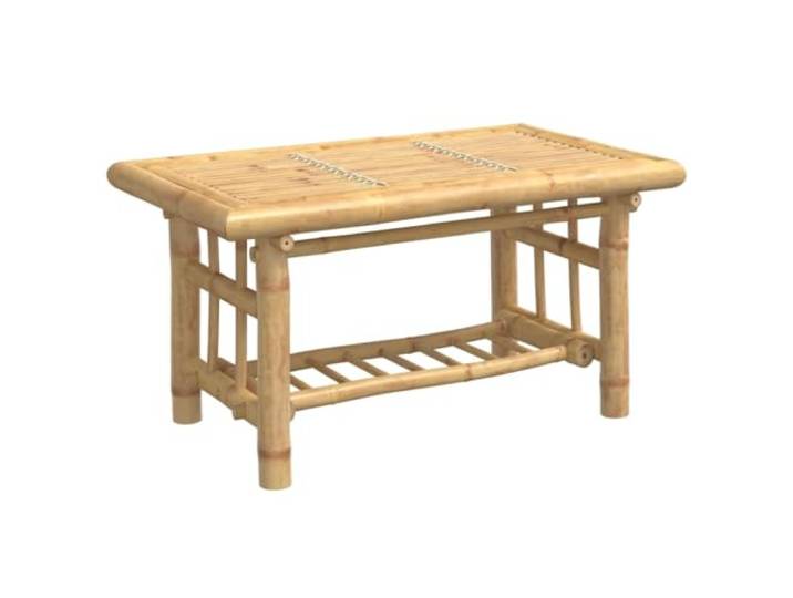 HKLGBVCR Couchtisch aus Bambus, 70 x 45 x 36 cm, mit Aufbewahrungsregal