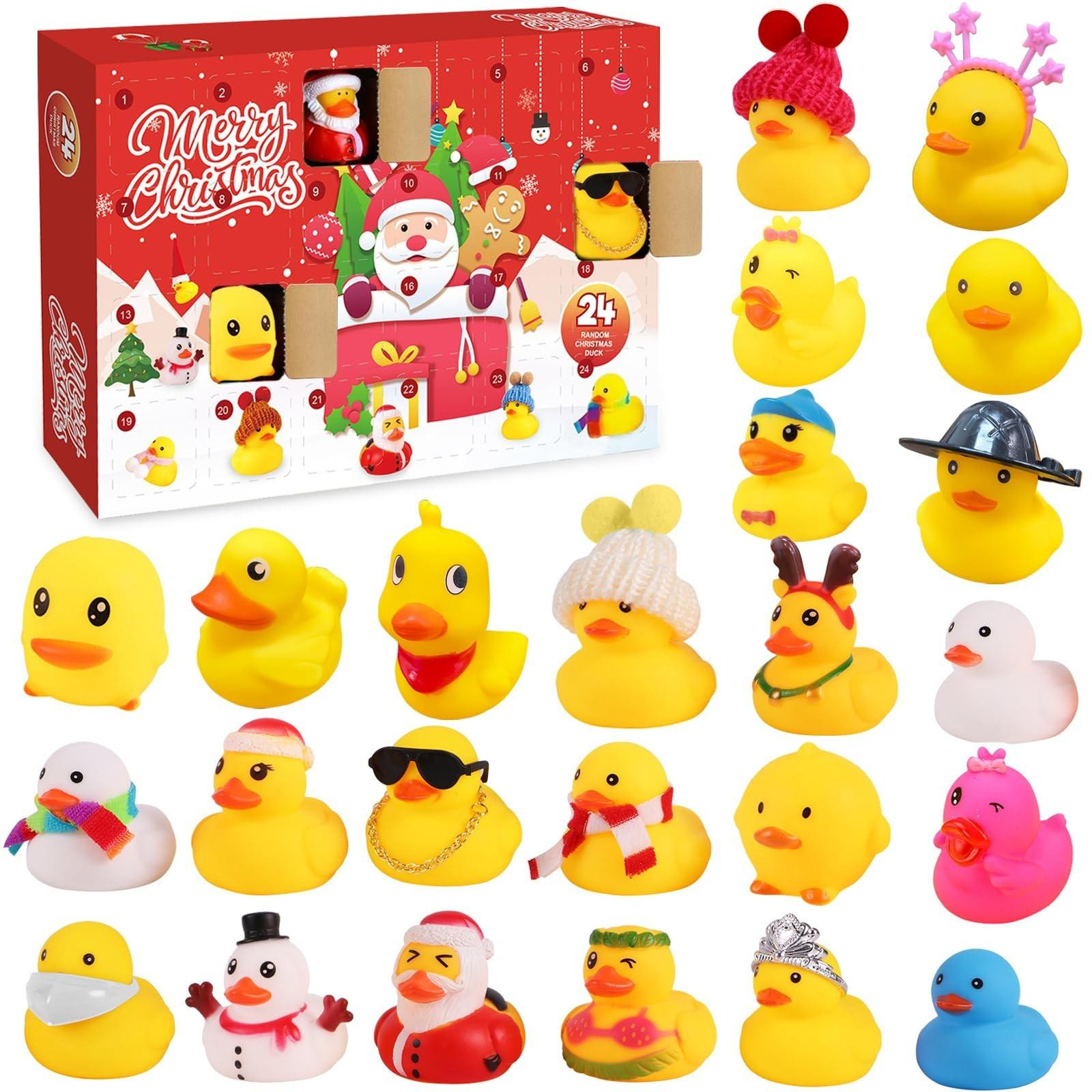 Adventskalender met rubber eendjes voor kinderen 2025