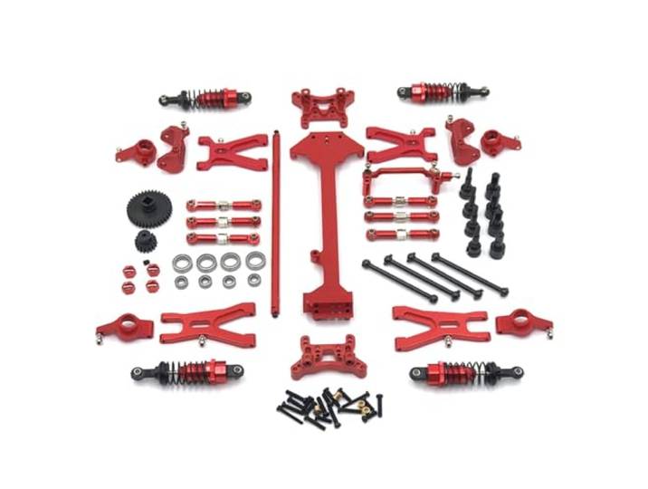 Differential für Auto Passend für WLtoys 1/18 A959 A949 A969 A979 K929 Metallschwingen-Lenkbechergestänge-Stoßdämpfer-Kit(A)