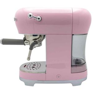 Smeg Espressomaschine ECF02PKEU 50er Retro Style, mit Milchaufschäumer, 1,1 Liter, Kunststoff, pink