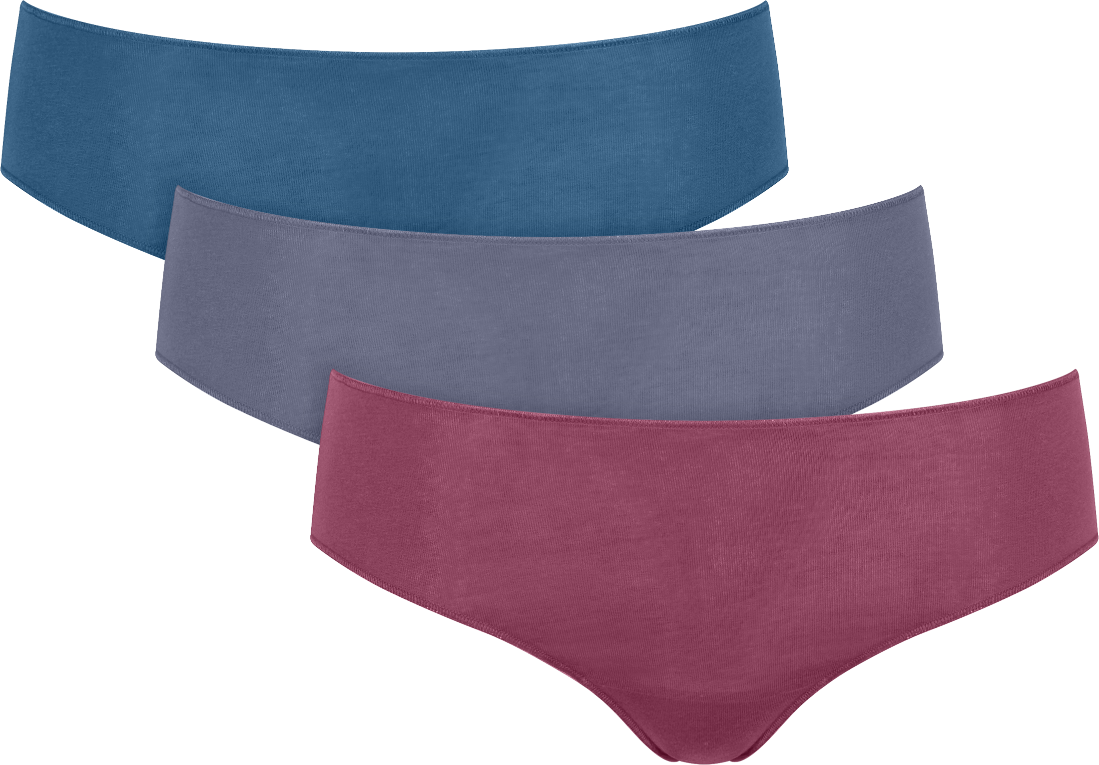 Slip SLOGGI "sloggi Ultimate Cotton Light Hipster C3P", Damen, Gr. M, bunt (blau, schwarz combination), Obermaterial: 95% Baumwolle, 5% Elasthan, Unterhosen Slip blau, schwarz combination M