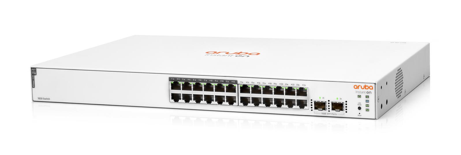HPE Networking Instant On 1830 24G 12p PoE 2SFP 195W Switch Klasse 4 EU JL813A#ABB