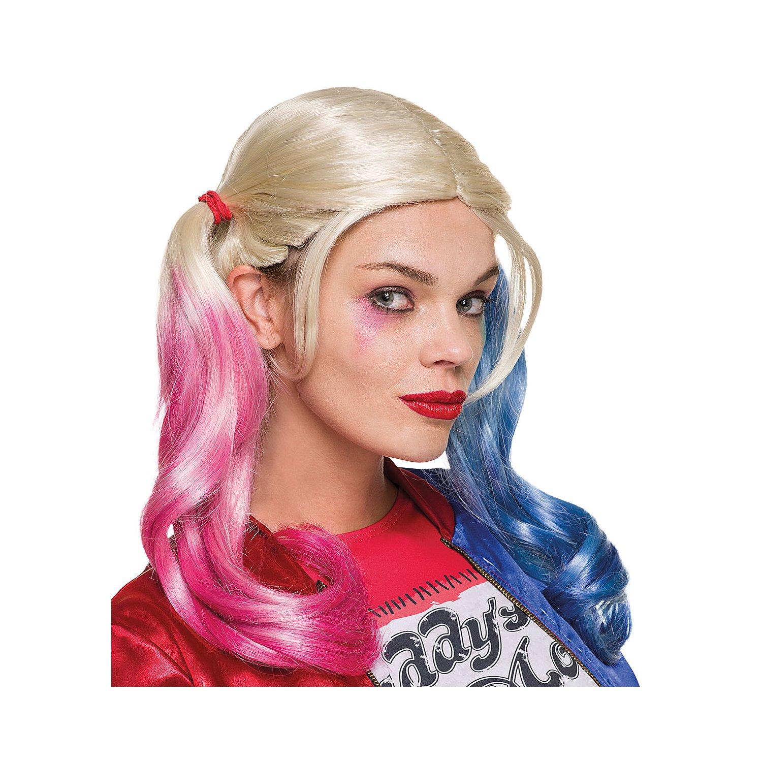 DC Comics Zopfperücke "Harley Quinn", blond/pink/blau