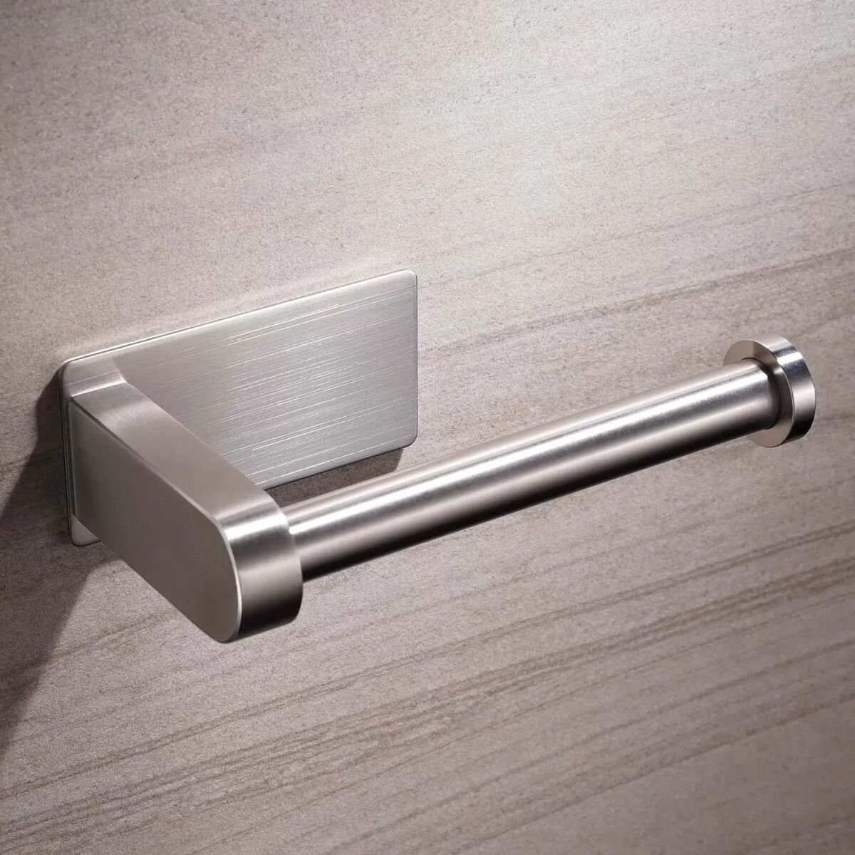 INF Porte-papier toilette adhésif en acier inoxydable 2 pièces - Distributeur mural sans perçage en L pour salle de bain et Argent