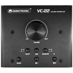 Omnitronic VC-22 Lautstärkeregler, aktiv, Lautsprecher Bauteile, Schwarz