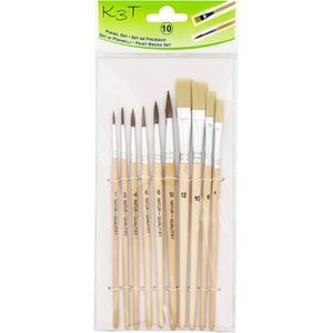 TSI Pinsel Pinselset 49410, mit 6 Haar- & 4 Borstenpinseln, 10 Stück