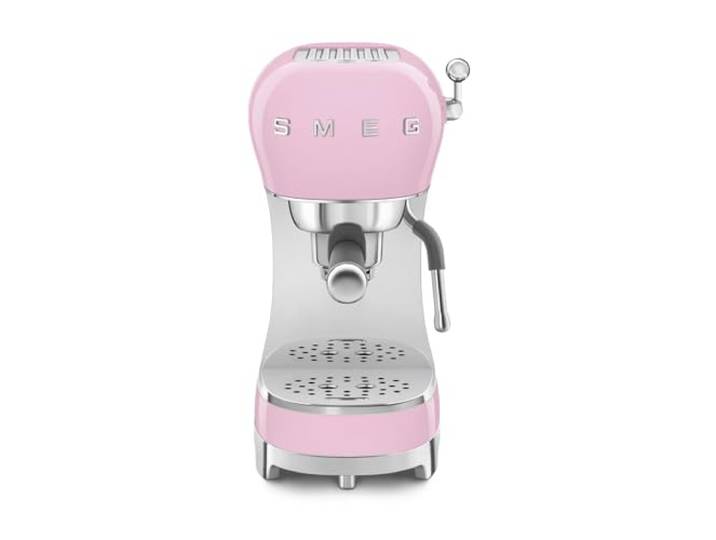 Smeg, Espresso-Kaffeemaschine ECF02PKEU, Cappuccino-Dampfunktion, Thermoblock, großes Tassengehäuse und Doppelkaffeefunktion, 1 L Wassertank, benutzerfreundliches Bediensystem, 1350 W, Pink