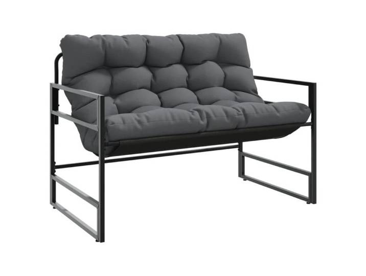 Anthracite Banc de jardin avec coussin anthracite 113 cm acier