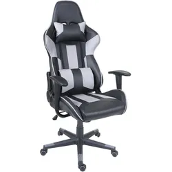Bürostuhl MCW-F84, Schreibtischstuhl Gamingstuhl Chefsessel Drehstuhl, Kunstleder ~ schwarz/grau