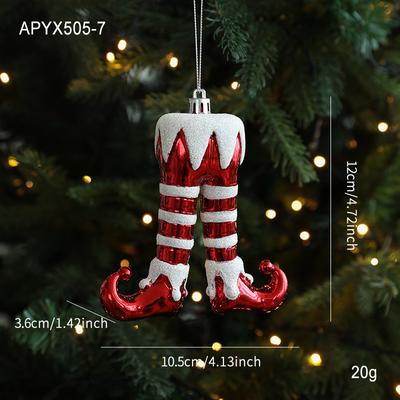Modern Home Fixes Christmas Tree Pendant, Red White Cartoon Christmas Pendant, DIY Vertical Pendant For Family Holiday Decoration boots