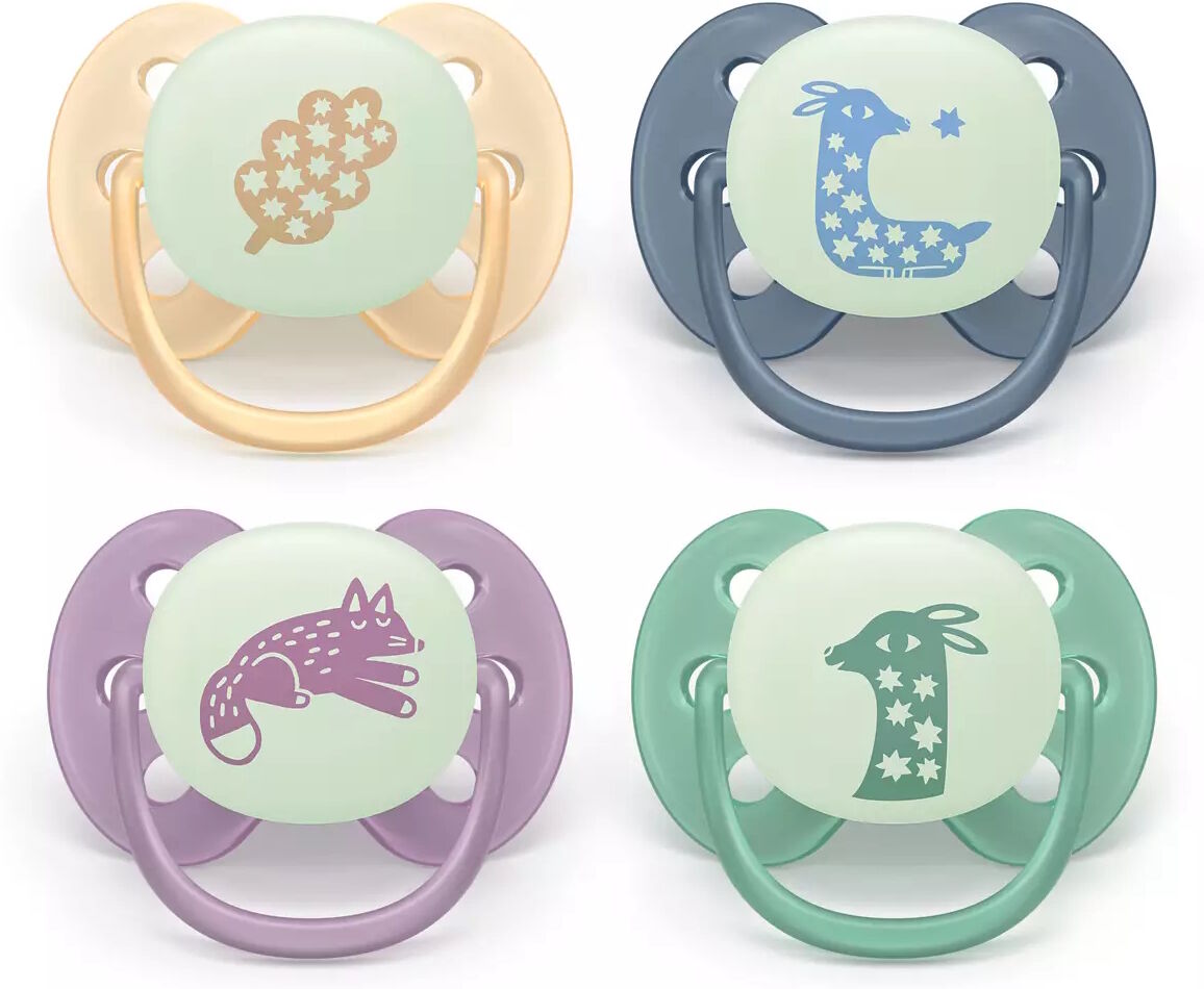 Philips Avent Pacifier ultra soft Nighttime 6-18m 4 stk