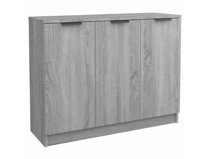 KGFHERENB Sideboard Grau Sonoma 90,5x30x70 cm Beistellschrank Kompakter Kommodenschrank mit 3 Türen für Wohnzimmer und Flur, pflegeleichtes Holzwerkstoff-Design in Grau Sonoma.