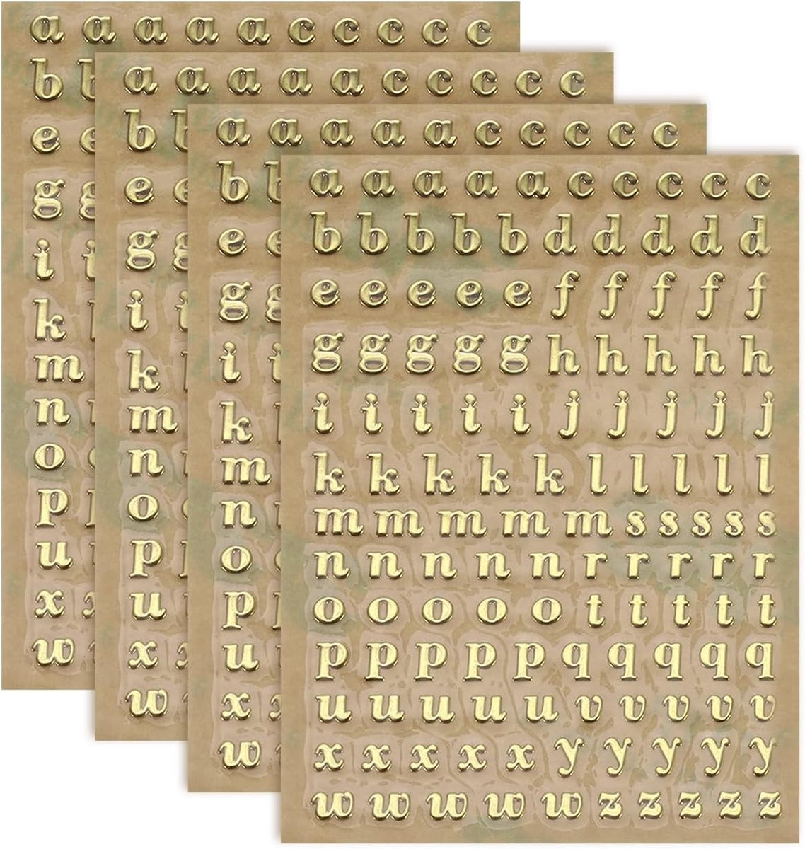 Gouden zelfklevende metalen letterstickers met 3D-effect voor scrapbooking en knutselen
