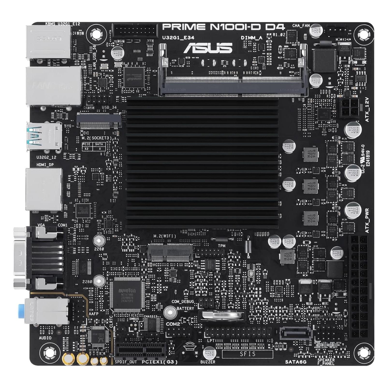 ASUS Prime N100I-D D4 (NA (integrated CPU), Mini-ITX) (90MB1F70-M0EAYC)
