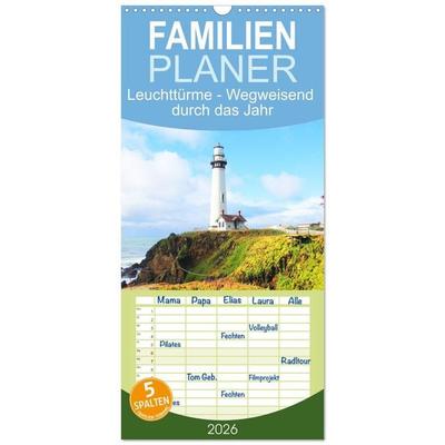 Familienplaner 2026 - Leuchttürme - Wegweisend durch das Jahr mit 5 Spalten (Wandkalender, 21 x 45 cm) CALVENDO
