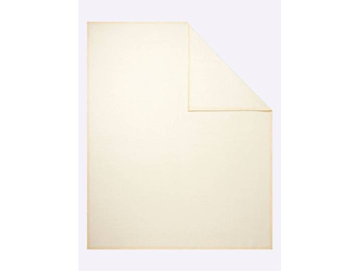 Wohndecke IBENA Gr. 3, beige (elfenbein), B:100cm L:150cm, 58% Baumwolle, 35% Polyacryl, 7% Polyester, Wohndecken, Wohndecke