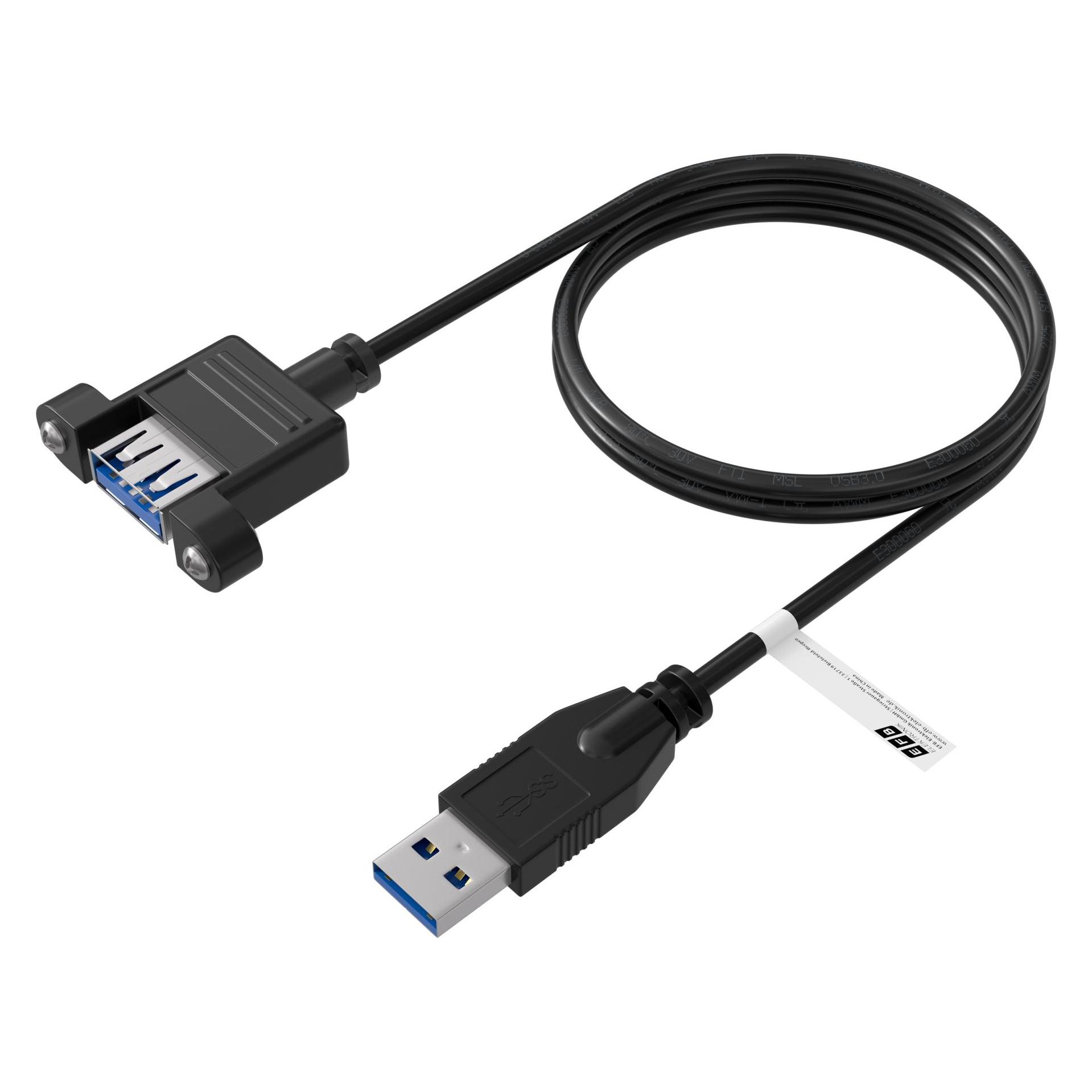 EFB Elektronik USB3.0 Verlängerung A-A,-Einbaubuchsesw,Class (0.50 m, USB 3.2 Gen 1) (K5265SW.0,5V2)
