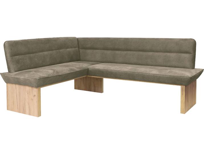 Eckbank GOODPRODUCT Beluna Polsterbank, Sitzecke , braun (cappuccino, decor wotan eiche), B:210cm H:89cm T:169cm, Polyester, Sitzbänke, Eckbank, mit Wellenunterfederung im Sitz, TOPSELLER