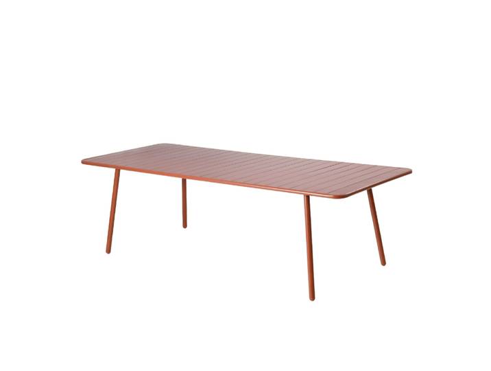 Concept-usine – Table De Jardin Repas 10-12 Places 234cm Rectangle Acier Thermolaqué Terracotta – Résistante Aux Uv Et À La Corrosion