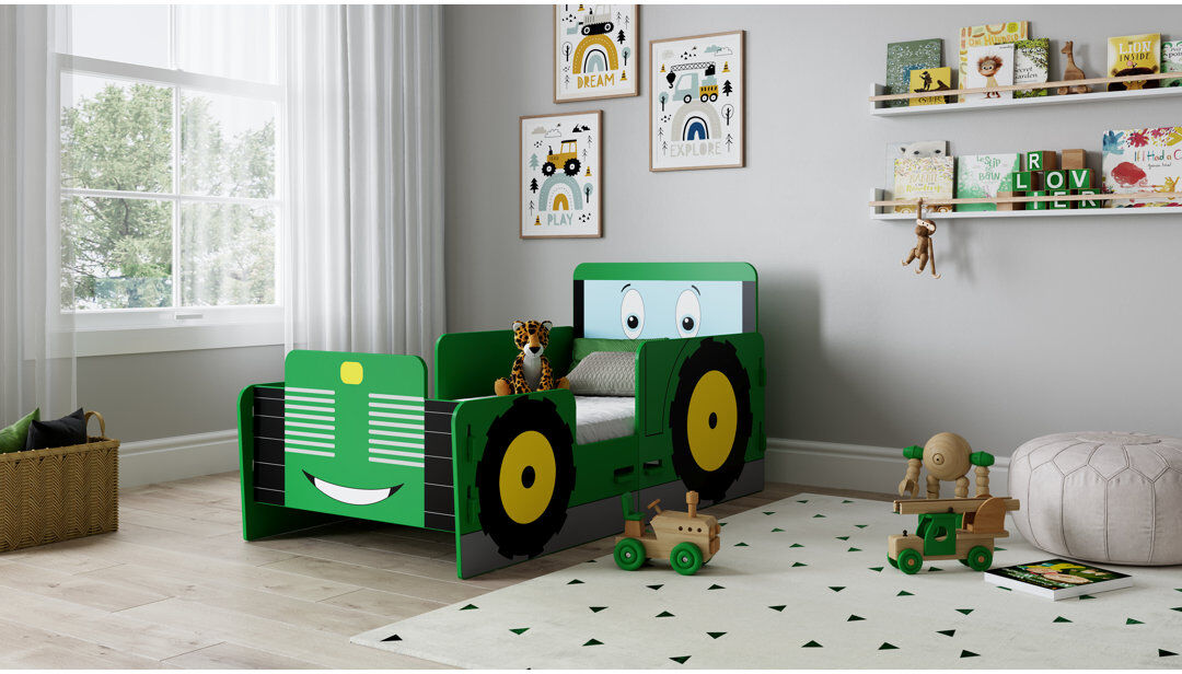 Mack + Milo Lemanski Cot Bed / Toddler (70 X 140cm) Standard Car Green;Yellow;Black EU Toddler - 70 x 160 cm