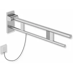 HEWI Stützklappgriff Duo Design A, Edelstahl, schliff, Ausladung 750 mm