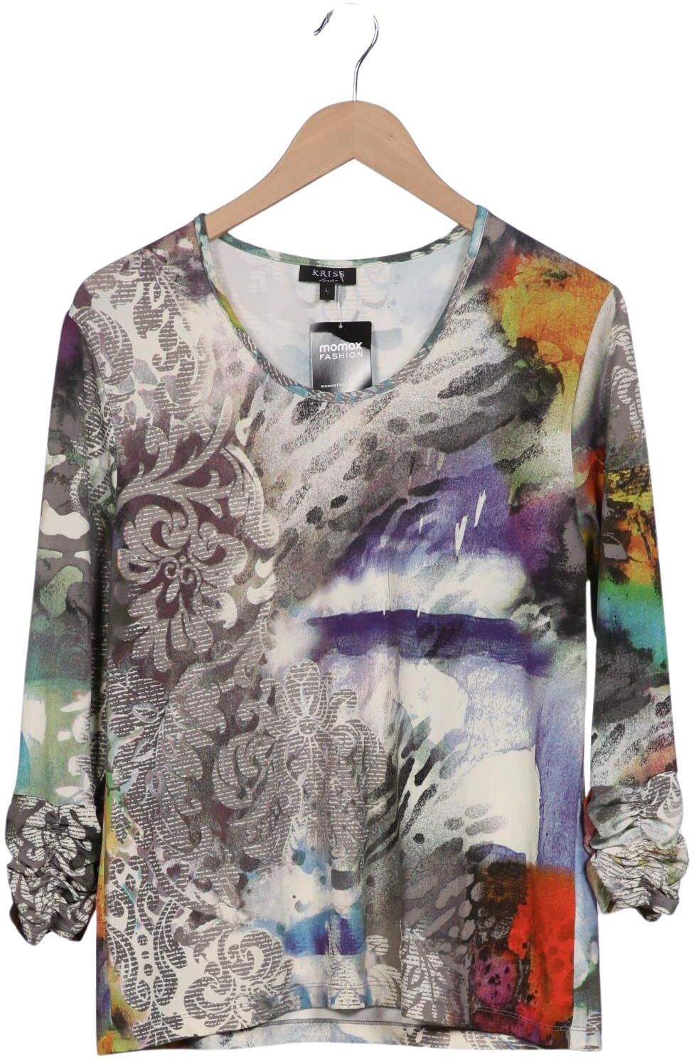 Kriss Trading Sweden Damen Langarmshirt, Mehrfarbig, Gr. L, Synthetik / Elasthan - Second Hand
