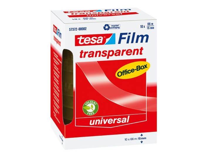 Tesa 57372 - Plakband 66mx15mm - Sterke kleefkracht - Multibox (10 rol)