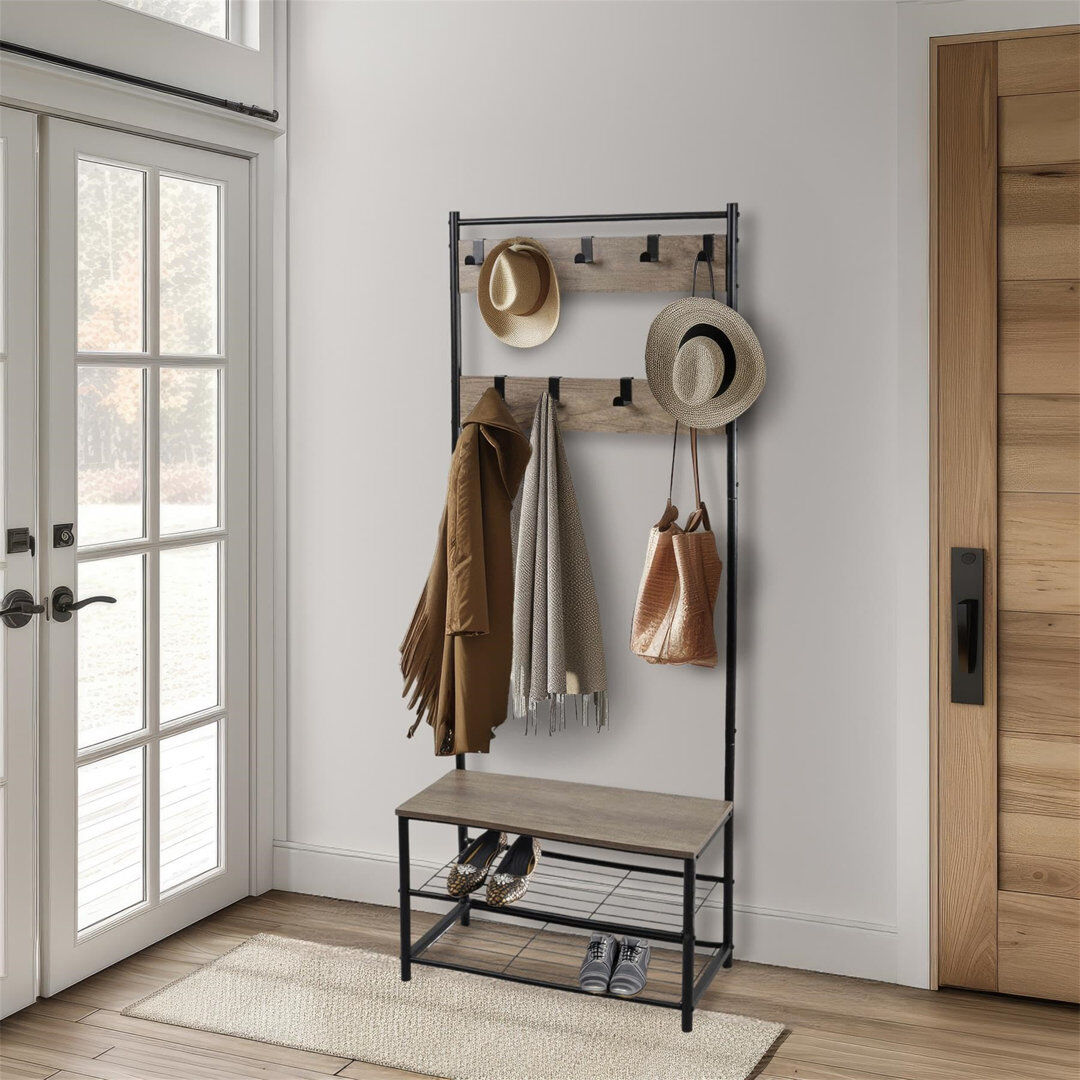 Borough Wharf Aleli Hall Tree 70.5cm Wide Brown 178cm H X 70.5cm W X 32cm D
