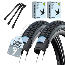 2x Schwalbe Fahrradreifen Marathon Plus Tour 28 x 1.50 (40-622) Drahtreifen Modell 2026 mit AV Schläuchen inkl. Reifenheber
