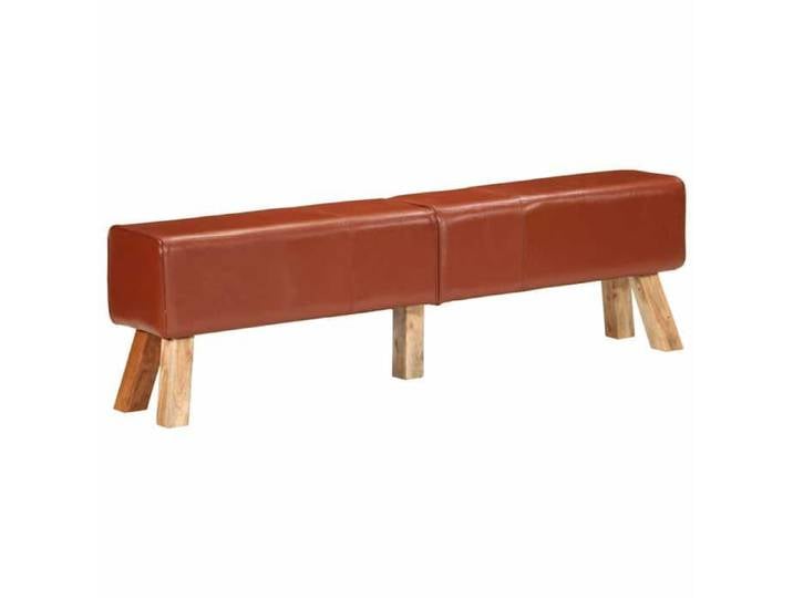 Black Friday Banc d'entrée/Chaise - pour repas/salle de séjour - Banc de gymnastique marron 160 cm cuir véritable 03_72915430