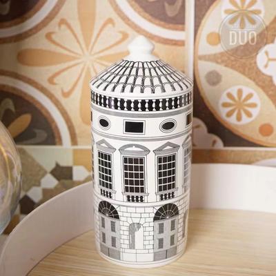 Inspire Select Modern Ceramic Storage Jar Cotton Swab Holder, Jewelry Organizer, Scented Candle Container & Decorative Tabletop Decor b