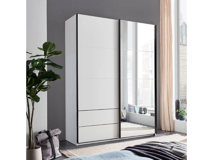 Armoire à portes coulissantes 170cm Blanc/Blanc