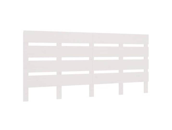 KTHLBRH Kopfteil für Bett, weiß, 200 x 3 x 80 cm, aus massivem Kiefernholz Lattenrost-Design, Rückenstütze, rustikaler Charme, modernes Zimmer, einfache Montage