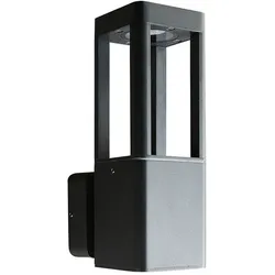HEITRONIC LED Wandleuchte TOSKANA II, IP65, eckig, 8.5W 3000K 460lm, Alu-Druckguss / PC, anthrazit HEI-501333
