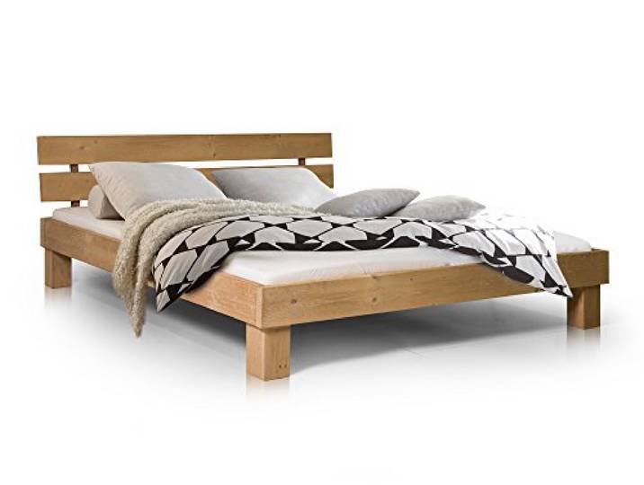 moebel-eins Massivholzbett Pumba Holzbett Doppelbett, Material Massivholz, Made in Germany, 180 x 200 cm, eichefarbig, Standardhöhe