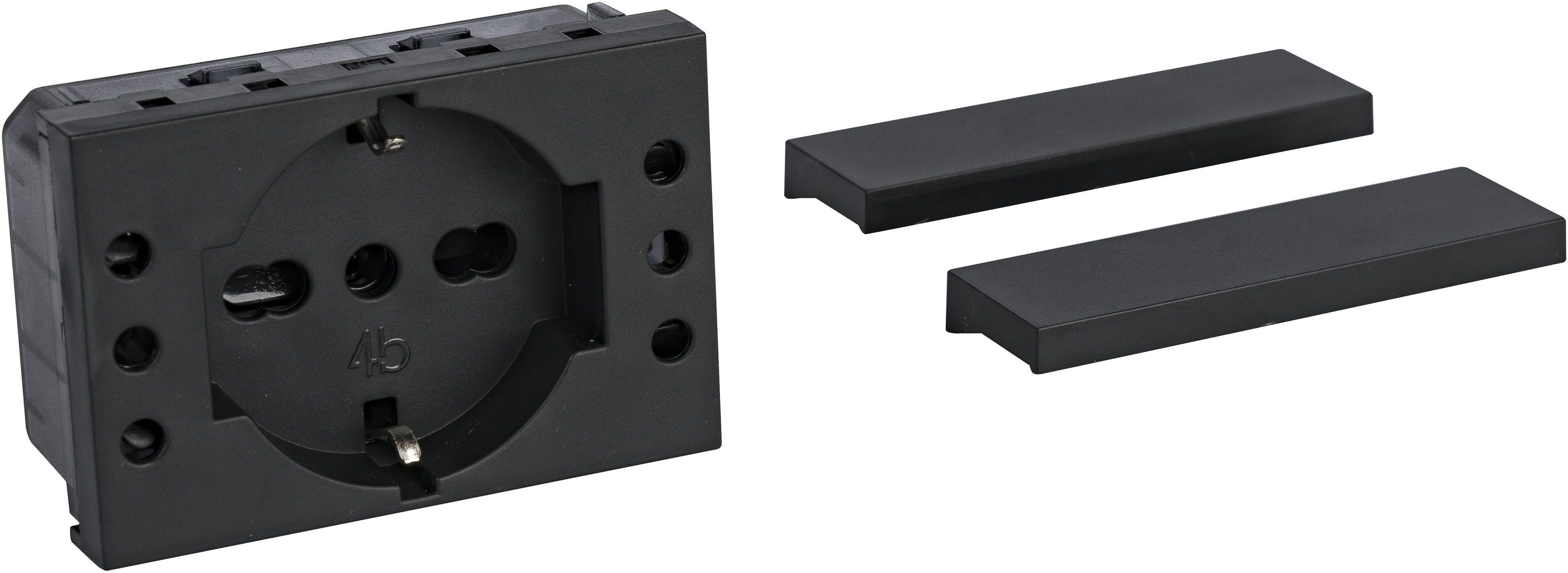 Tecnomat PRESA 4BOX SCHUKO CON 2 PRESE 10A NOW NERA COMPATIBILE BTICINO LIVING NOW 4BP503.KG