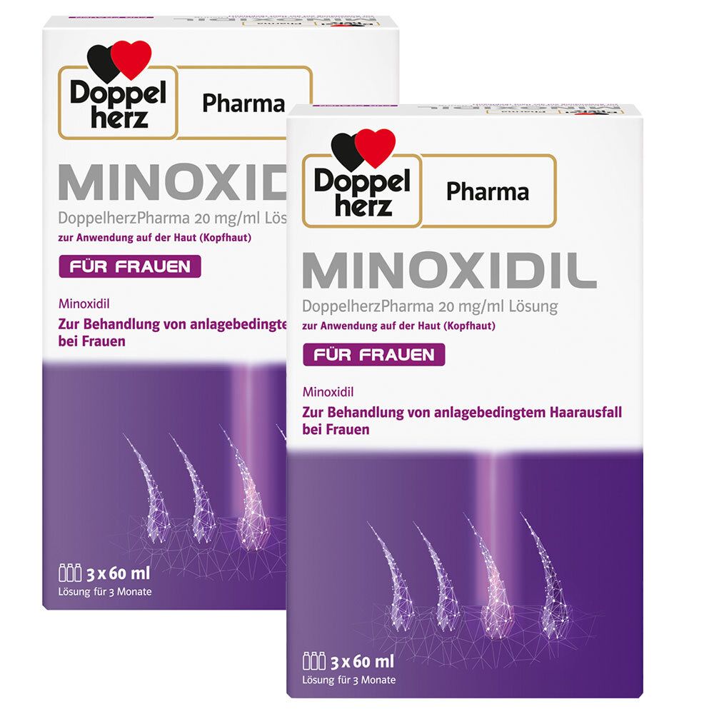 Minoxidil DoppelherzPhar.20mg/ml Lsg.Anw.Haut Frau x2 2x3x60 ml Lösung